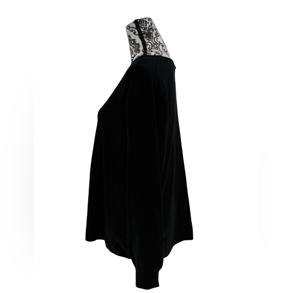 Milano Essential Black V-Neck Sweater 1X Plus Size Soft Lightweight Knit - Picture 5 of 10